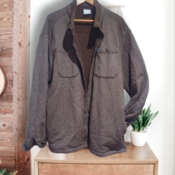 Mens Columbia Great Hart Mountain Shirt Jacket in Cordovan Heather- - Picture 13 of 16